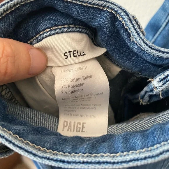 PAIGE Stella High Rise Modern Straight Leg Distressed Women Size 27 Jean Denim - Picture 5 of 9